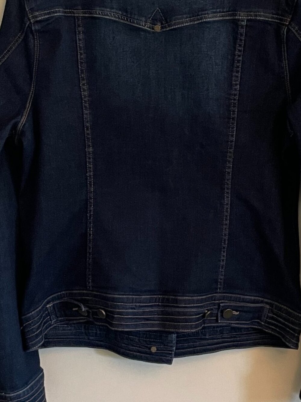 Liverpool Collarless Denim Jacket in Dark Wash Blue, Size XL - Picture 5 of 9